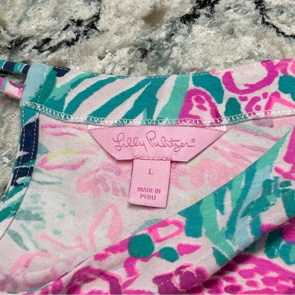 Lilly Pulitzer Womens Size Large Multi Color 3/4 Sleeve Top - Picture 6 of 9